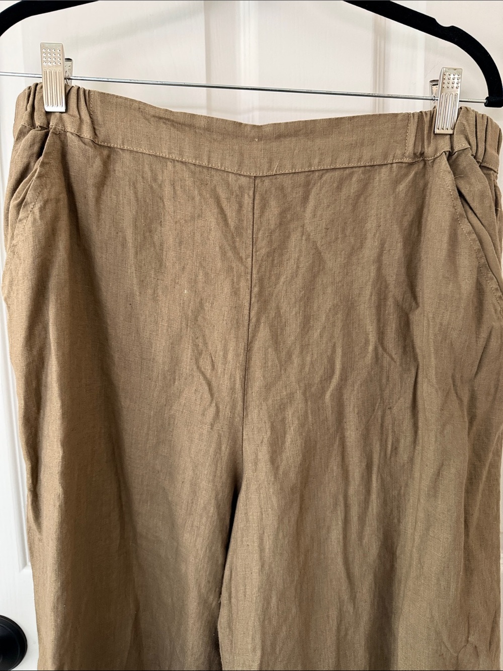 CP Shades The Wendy 100% Linen Wide Leg Palazzo Pants tan beige $238 large - Picture 4 of 6
